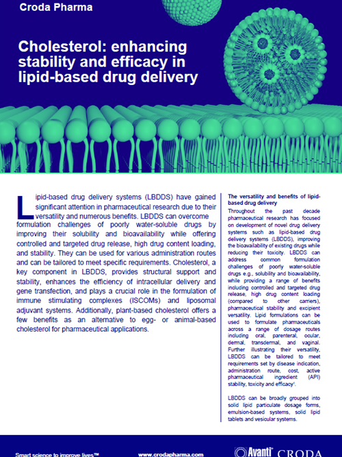 White paper Enhancing stability and efficacy of lipid based drug delivery